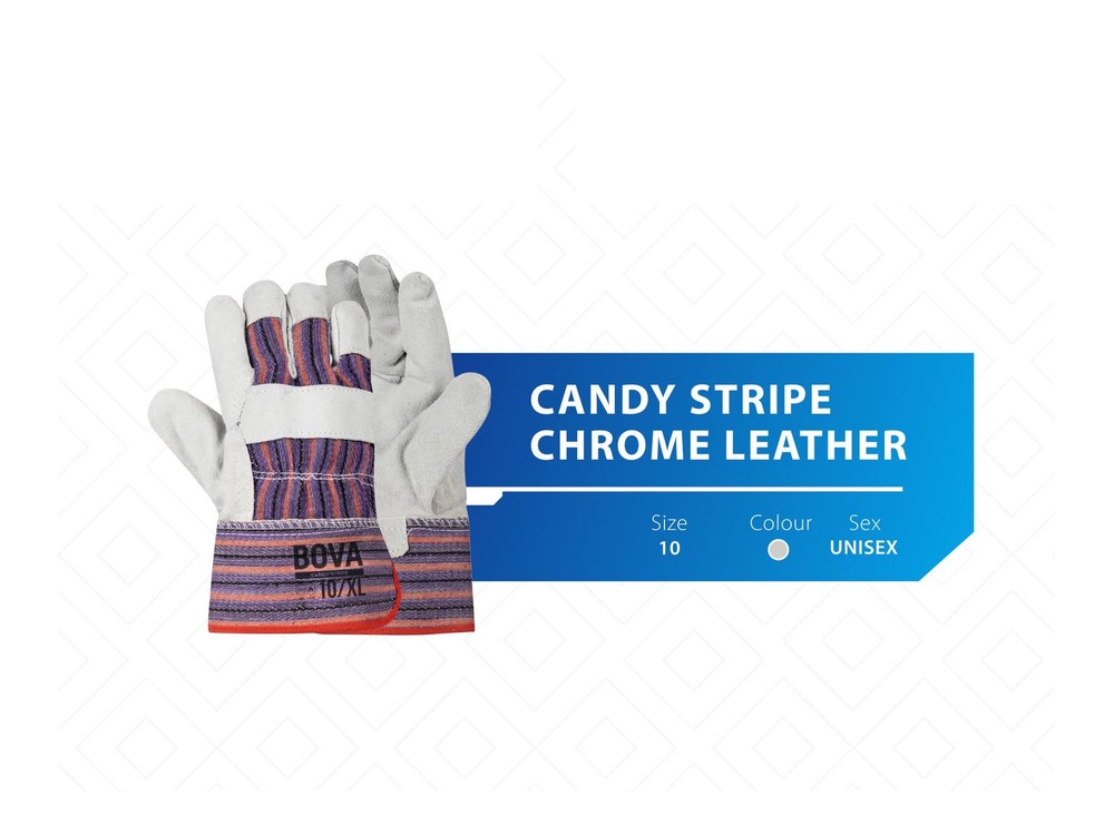 Candy Stripe Chrome Leather Gloves